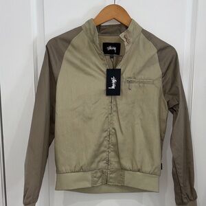 Stüssy Louise Two Tone Women's Harrington Jacket in khaki size xsmall NWT
